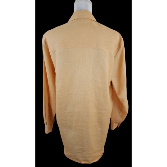 Liz Claiborne ~Woman Size S~ Yellow 100% Linen Shirt Blouse Boho/Beach Tunic. - Picture 3 of 16